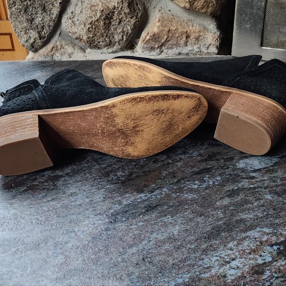 Susina Black/Tan Suede Leather Booties Size 8.5W - Picture 14 of 15